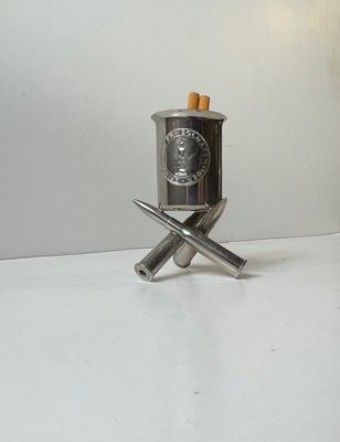 Trench Art Cigarette Holder in Silver Plated Brass, 1910s for sale at Pamono