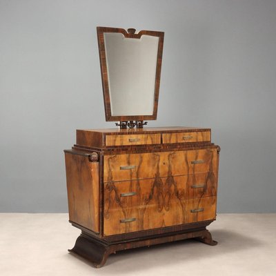Art Deco Dresser with Mirror for sale at Pamono