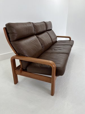 Mid-Century 3-Sitzer Ledersofa von .L. Olsen & Søn, Dänemark, 1960