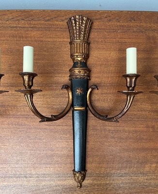 Mid-Century Modern Italian Neoclassical Model W 1013 Sconces from