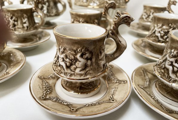 Coffee Service by R. Capodimonte, 1960s, Set of 12 for sale at Pamono