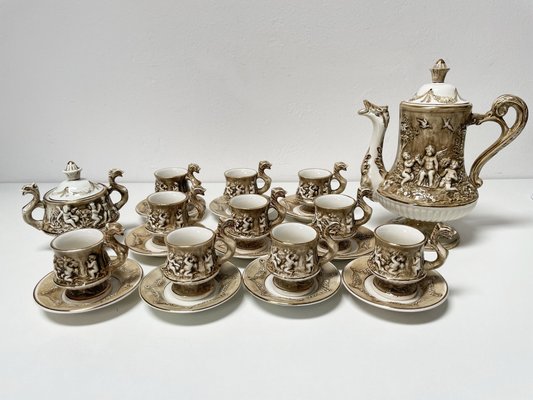 Coffee Service by R. Capodimonte, 1960s, Set of 12 for sale at Pamono
