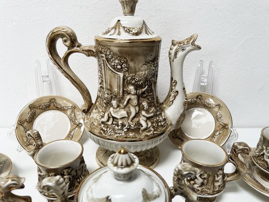 Coffee Service by R. Capodimonte, 1960s, Set of 12 for sale at Pamono