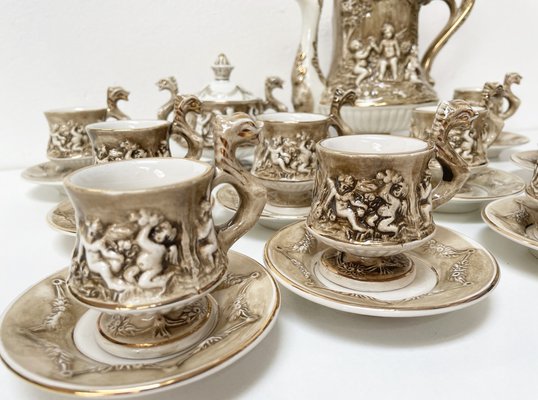 Coffee Service by R. Capodimonte, 1960s, Set of 12 for sale at Pamono