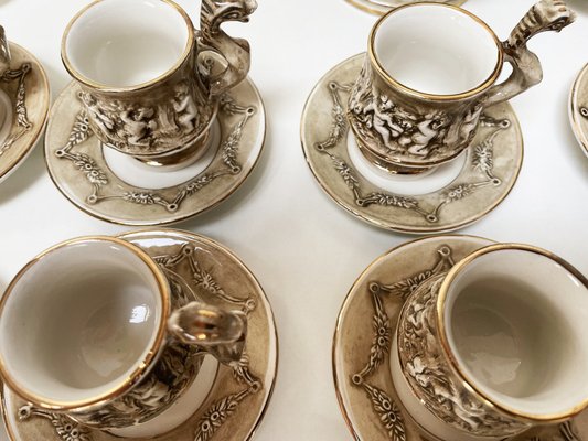 Coffee Service by R. Capodimonte, 1960s, Set of 12 for sale at Pamono