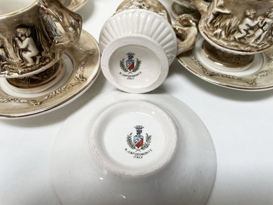 Coffee Service by R. Capodimonte, 1960s, Set of 12 for sale at Pamono
