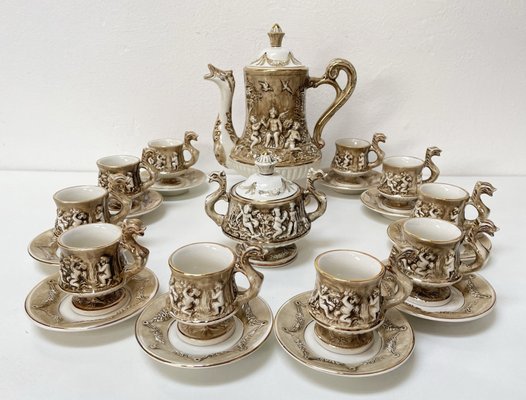Coffee Service by R. Capodimonte, 1960s, Set of 12 for sale at Pamono
