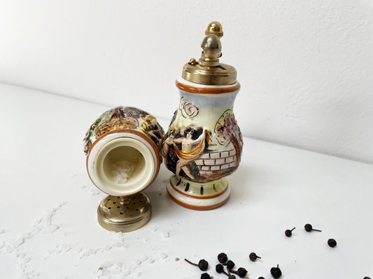 Salt Shaker and Pepper Mill from Capodimonte, 1960s, Set of 2 for