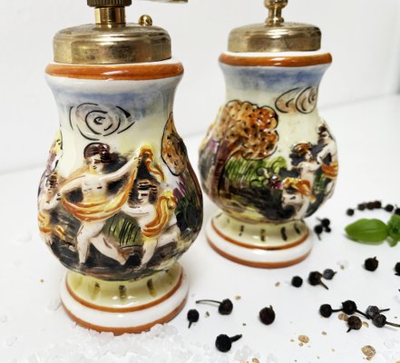 Set Macinapepe E Macinasale AdHoc Scape Nero/Oro - Meccanismo Ceramica CeraCut, Design Moderno