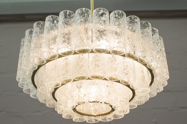 Tier Chandelier With Ice Glass Elements, Glass Tier Chandelier