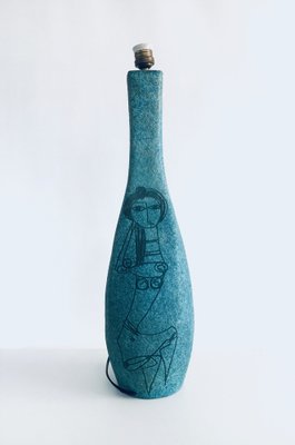 Art Ceramics Sgraffito Table Lamp attributed to Alvino Bagni for