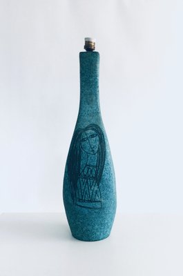 Art Ceramics Sgraffito Table Lamp attributed to Alvino Bagni for