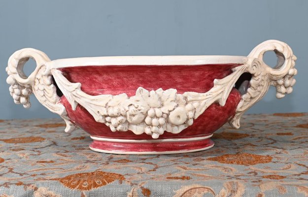 Italienische Jardiniere aus Majolika-Porzellan, 1930 bei Pamono kaufen