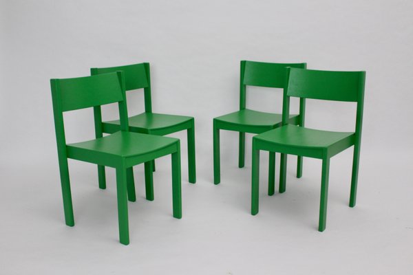 Mid Century Green Dining Chairs By Carl Auböck For E A Pollak Set Of 4 - 