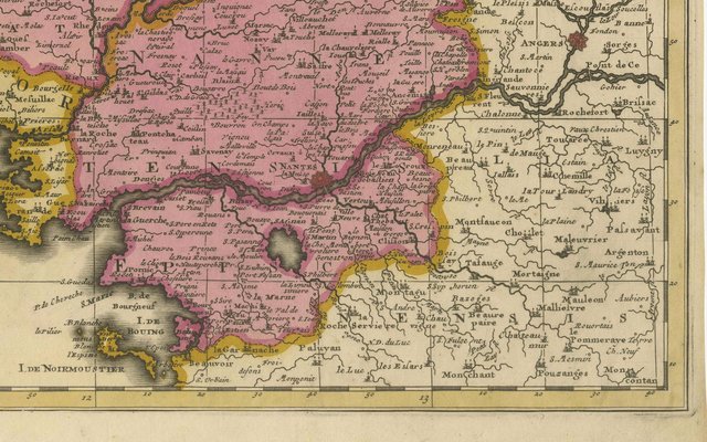 Map of Brittany and Western France by Gerard Valk, 1690 for sale