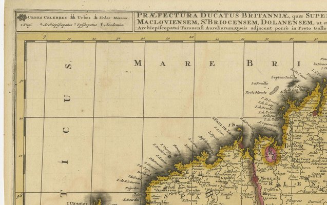 Map of Brittany and Western France by Gerard Valk, 1690 for sale