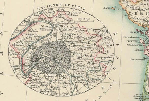 Antique Map of France, 1903 for sale at Pamono