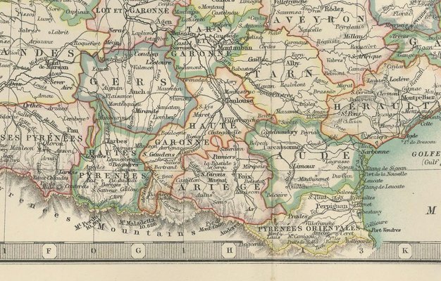 Antique Map of France, 1903 for sale at Pamono