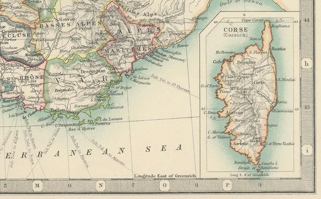 Antique Map of France, 1903 for sale at Pamono