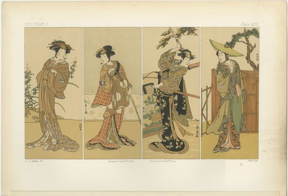 Four Women in Edo-Period Kimono, 1882, Print for sale at Pamono