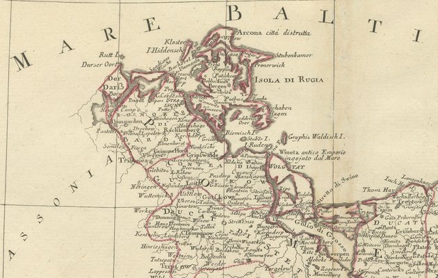 Antique Map of Northern Upper Saxony and Baltic Coast by Antonio
