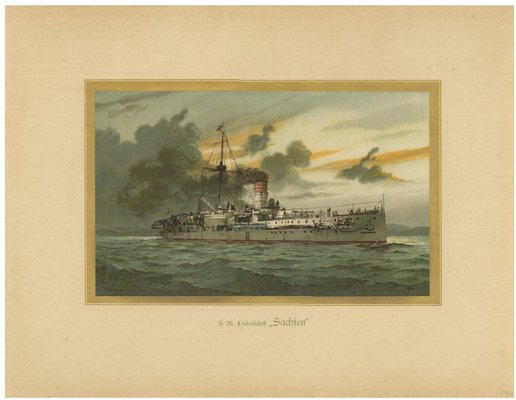 H. Graf, SMS Sachsen, German Coastal Defense Ship, 1903