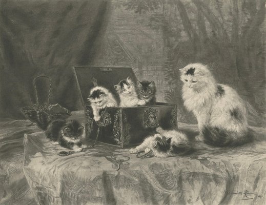 Henriette Ronner, The Curious Explorers: Cats and Kittens, 1894