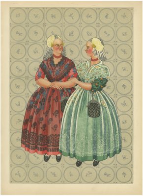 Friesland Gala Dress with Gold Caps and Coral, 1932, Paper for sale at Pamono Friesland Gala Dress with Gold Caps and Coral, 1932, Paper for sale at Pamono