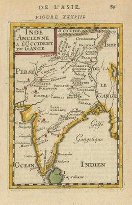 Map of Ancient India by Alain Manesson Mallet, 1683 for sale at Pamono