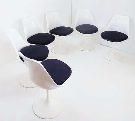 White Swivel Tulip Chairs by Rudi Bonzanini, 1970s, Set of for