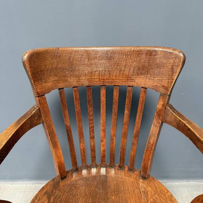 American Oak Office Chair with Armrests, 1920s for sale at Pamono - Main Image