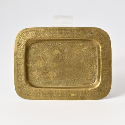Antikes osmanisches Messing Tablett, 1890er bei Pamono kaufen