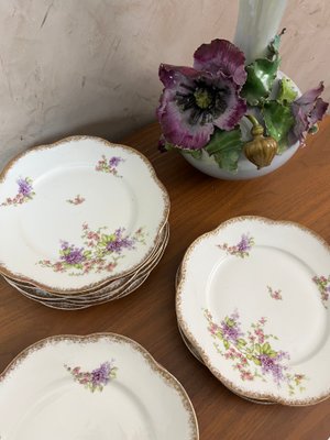 Vintage Teller aus Porzellan, 1950er, 12 Set bei Pamono kaufen
