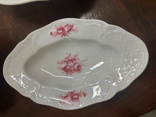 Service De Table En Porcelaine Pour 4 Personnes – Blanc Avec Motif Clé Grecque Vintage – Assiettes Et Bols élégants – Vaisselle De Cuisine Pour Cadeaux, Occasions Formelles Et Plats Quotidiens