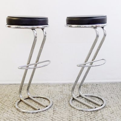 Mid Century Modern Chrome Bar Stools Set Of 2