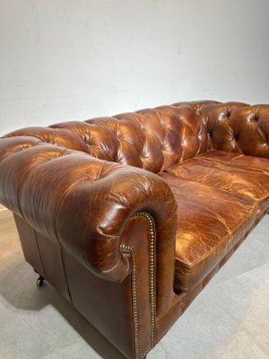 Vintage Chesterfield Sofa in Brown Leather for sale at Pamono