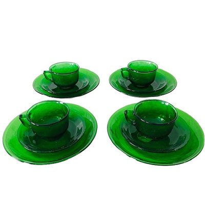 Set Di 4 Tazze Da Caffè In Vetro Iridescete Vintage – 450 Ml, Manico, Design A Coste Verticali, Senza Piombo, Per Bevande Calde E Fredde