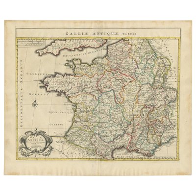 Antique Map of France by Mortier, 1730 for sale at Pamono