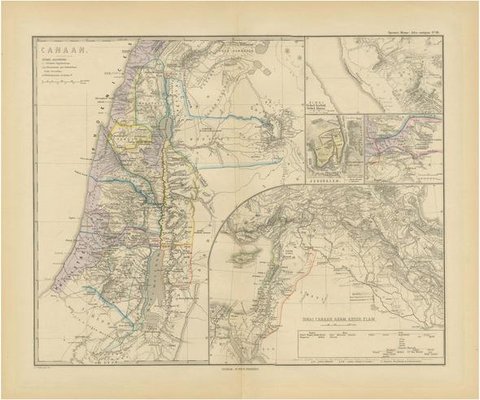 Historical Map of Canaan, 1880 for sale at Pamono