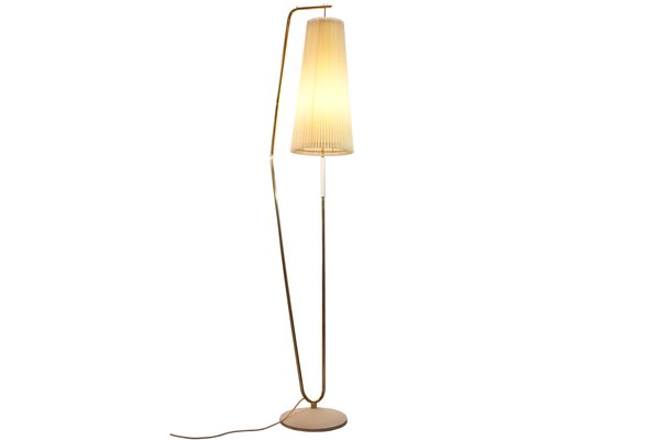 Floor Lamp With Off White Shade 1950s, Floor Lamp White Shade