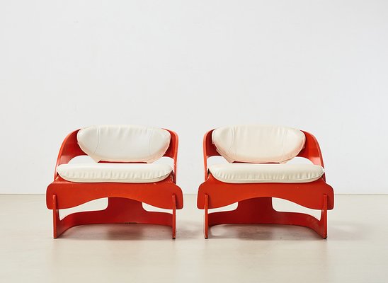 Set of 4801 Lounge Chairs by Joe Colombo for Kartell, 1960s for