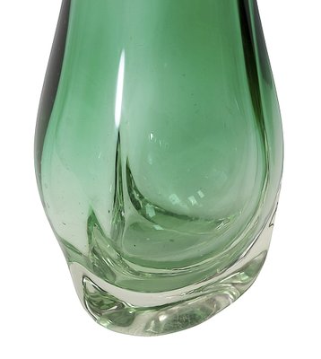 Große handgemachte Vintage Murano Glasvase in Smaragdgrün, 1980er bei Pamono kaufen