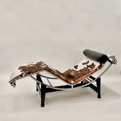 LC4 Adjustable Chaise Longue in Cowhide by Le Corbusier, Perriand