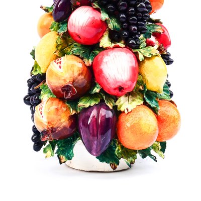 Large Porcelain Fruit Basket in the style of Capodimonte, 1950s