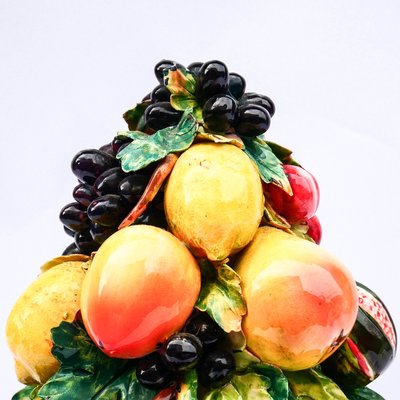 Large Porcelain Fruit Basket in the style of Capodimonte, 1950s