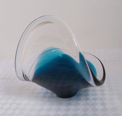 Vintage Swedish Coquille Art Glass Bowl from Flygsfors, 1960s for
