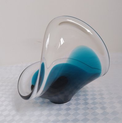 Vintage Swedish Coquille Art Glass Bowl from Flygsfors, 1960s for