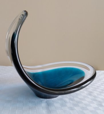 Vintage Swedish Coquille Art Glass Bowl from Flygsfors, 1960s for