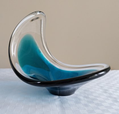 Vintage Swedish Coquille Art Glass Bowl from Flygsfors, 1960s for