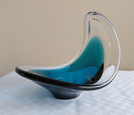 Vintage Swedish Coquille Art Glass Bowl from Flygsfors, 1960s for